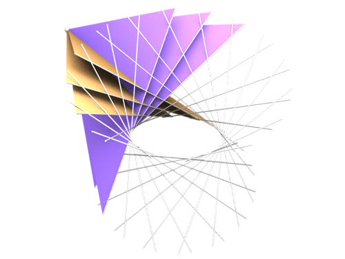 The Schubert cone in PG(4,q), xy+zt=0